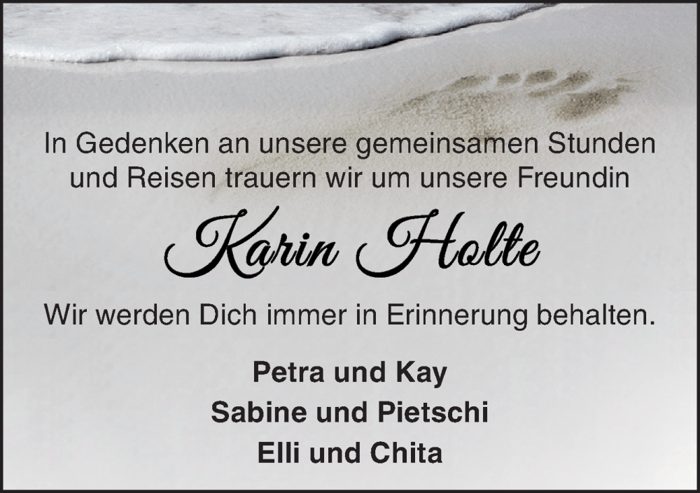  Traueranzeige für Karin Holte vom 18.02.2023 aus DK Medien GmbH & Co. KG