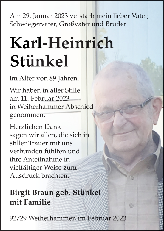 Traueranzeige von Karl-Heinrich Stünkel von Neue Osnabrücker Zeitung GmbH & Co. KG