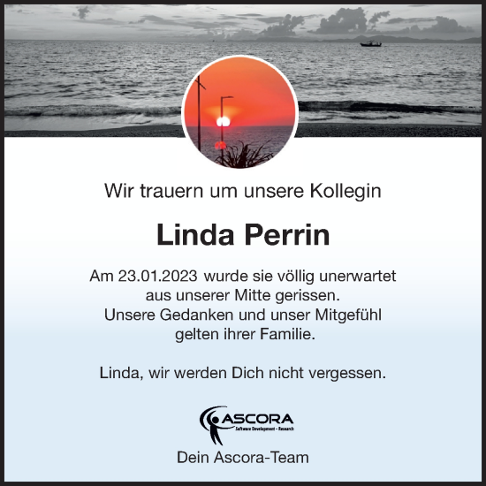 Traueranzeige von Linda Perrin von DK Medien GmbH & Co. KG