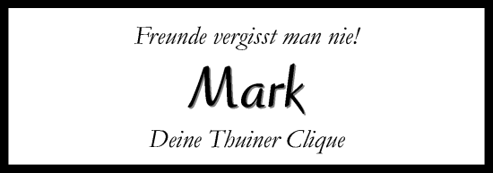 Traueranzeige von Mark  von Neue Osnabrücker Zeitung GmbH & Co. KG