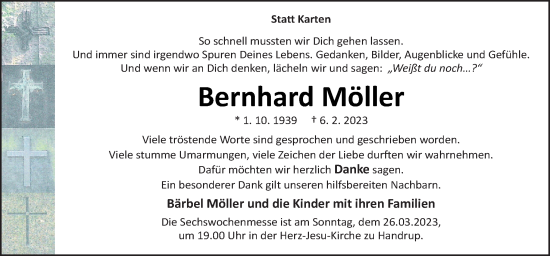 Traueranzeige von Bernhard Möller von Neue Osnabrücker Zeitung GmbH & Co. KG