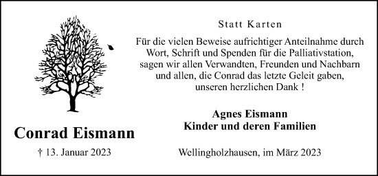 Traueranzeige von Conrad Eismann von Neue Osnabrücker Zeitung GmbH & Co. KG