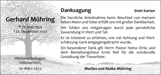Traueranzeige von Gerhard Mühring von Neue Osnabrücker Zeitung GmbH & Co. KG
