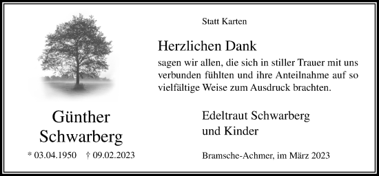 Traueranzeige von Günther Schwarberg von Neue Osnabrücker Zeitung GmbH & Co. KG