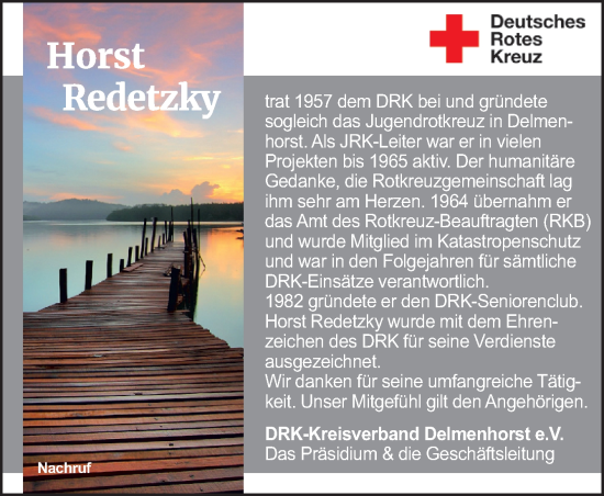 Traueranzeige von Horst Redetzky von DK Medien GmbH & Co. KG