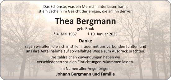 Traueranzeige von Thea Bergmann von Neue Osnabrücker Zeitung GmbH & Co. KG