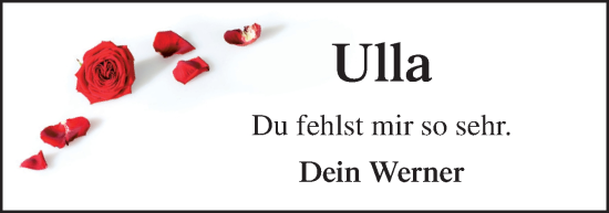 Traueranzeige von Ulla  von Neue Osnabrücker Zeitung GmbH & Co. KG