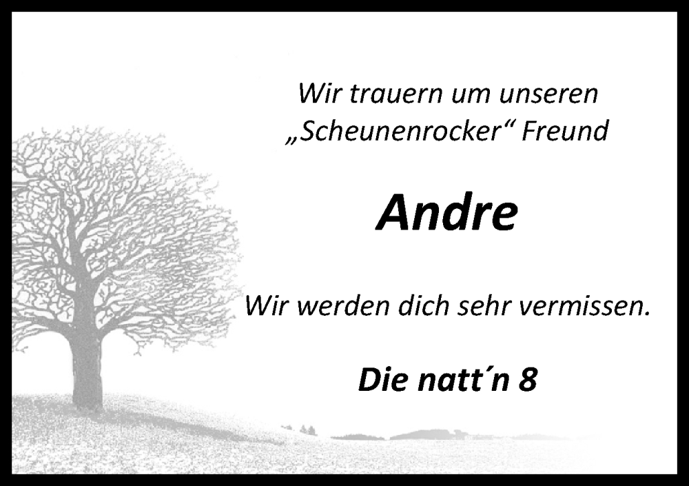  Traueranzeige für Andre Heile vom 28.04.2023 aus Neue Osnabrücker Zeitung GmbH & Co. KG
