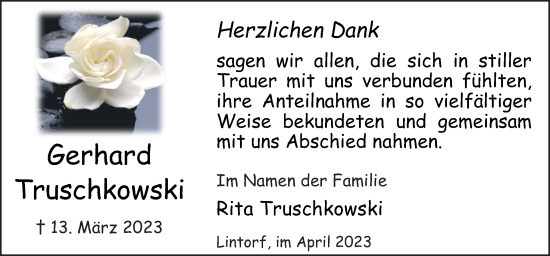 Traueranzeige von Gerhard Truschkowski von Neue Osnabrücker Zeitung GmbH & Co. KG