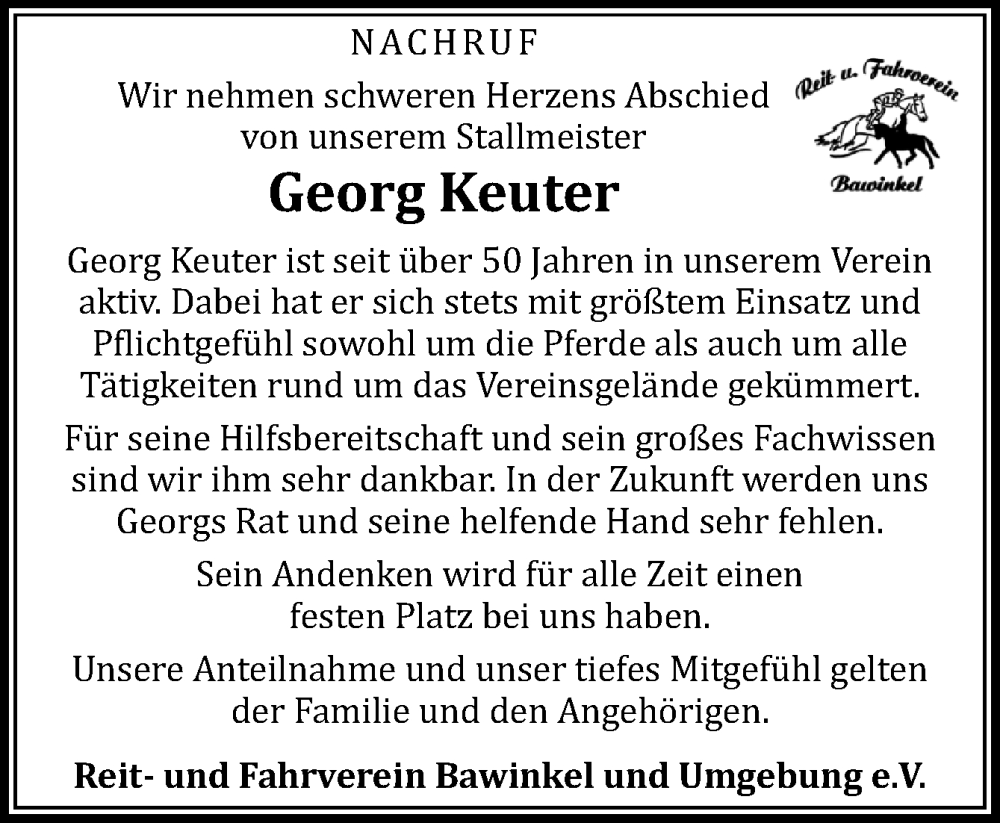  Traueranzeige für Georg Keuter vom 20.05.2023 aus Neue Osnabrücker Zeitung GmbH & Co. KG