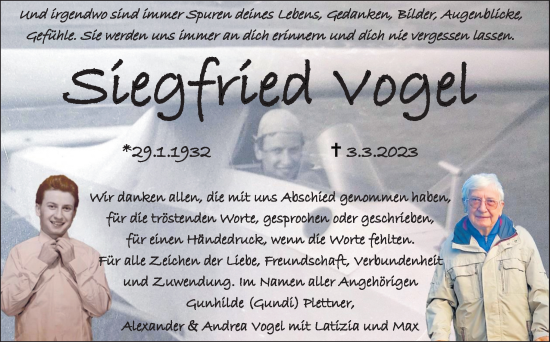 Traueranzeige von Siegfried Vogel von DK Medien GmbH & Co. KG