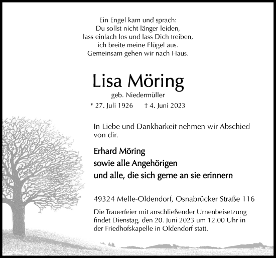 Traueranzeige von Erhard Möring von Neue Osnabrücker Zeitung GmbH & Co. KG