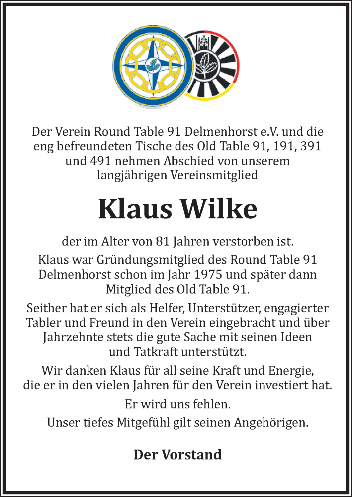  Traueranzeige für Klaus Wilke vom 10.06.2023 aus DK Medien GmbH & Co. KG