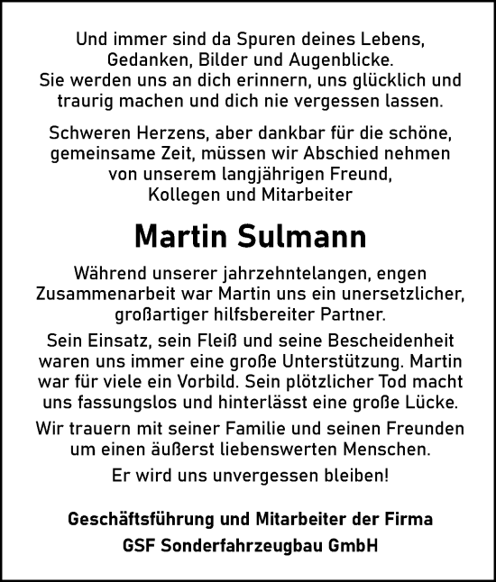 Traueranzeige von Martin Sulmann von Neue Osnabrücker Zeitung GmbH & Co. KG