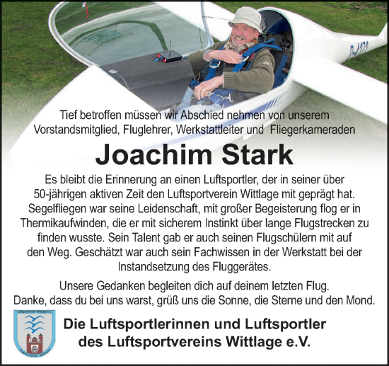 Traueranzeige von Joachim Stark von Neue Osnabrücker Zeitung GmbH & Co. KG