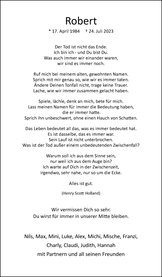 Traueranzeige von Robert Drewes von Neue Osnabrücker Zeitung GmbH & Co. KG