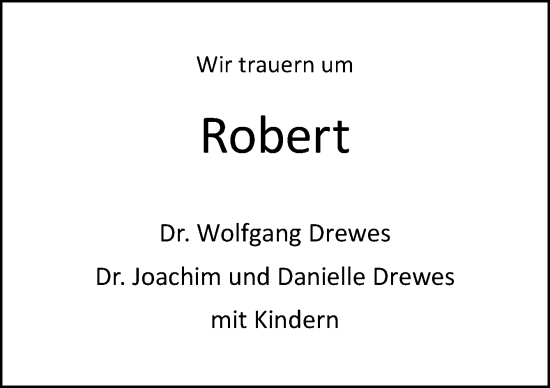 Traueranzeige von Robert Drewes von Neue Osnabrücker Zeitung GmbH & Co. KG