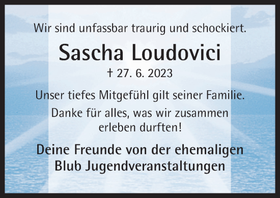 Traueranzeige von Sascha Loudovici von Neue Osnabrücker Zeitung GmbH & Co. KG