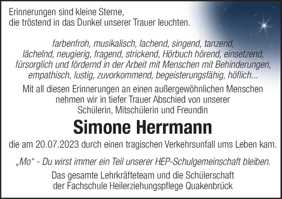 Traueranzeige von Simone Herrmann von Neue Osnabrücker Zeitung GmbH & Co. KG