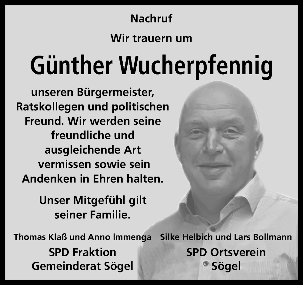  Traueranzeige für Günther Wucherpfennig vom 02.08.2023 aus Neue Osnabrücker Zeitung GmbH & Co. KG