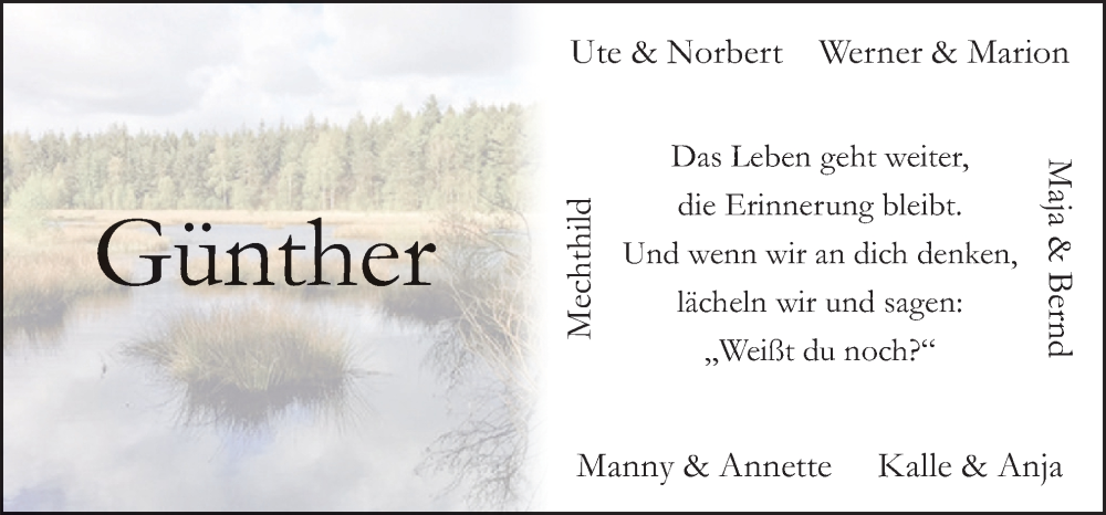  Traueranzeige für Günther Wucherpfennig vom 03.08.2023 aus Neue Osnabrücker Zeitung GmbH & Co. KG