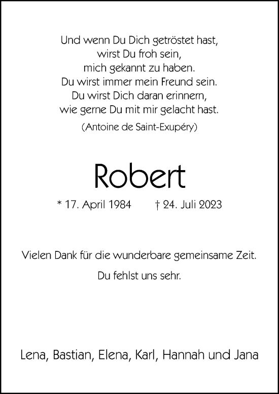 Traueranzeige von Robert Drewes von Neue Osnabrücker Zeitung GmbH & Co. KG