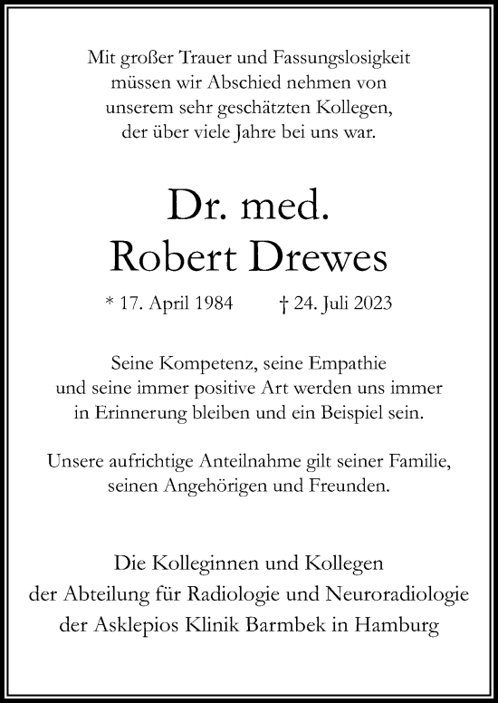 Traueranzeige von Robert Drewes von Neue Osnabrücker Zeitung GmbH & Co. KG