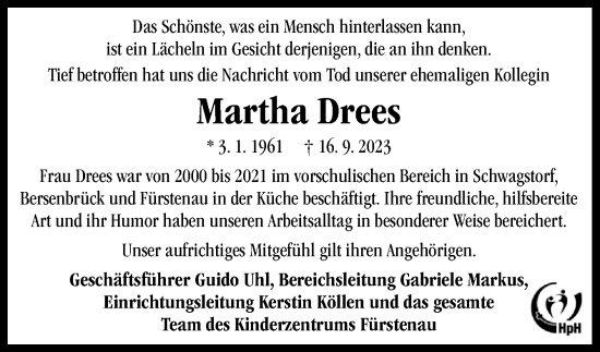 Traueranzeige von Martha Drees von Neue Osnabrücker Zeitung GmbH & Co. KG