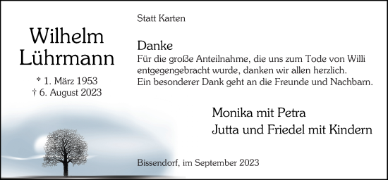 Traueranzeige von Wilhelm Lührmann von Neue Osnabrücker Zeitung GmbH & Co. KG