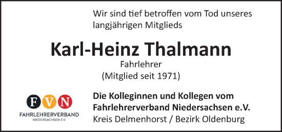 Traueranzeige von Karl-Heinz Thalmann von DK Medien GmbH & Co. KG