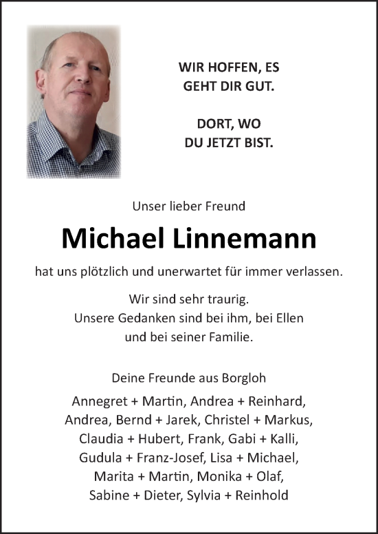 Traueranzeige von Michael Linnemann von Neue Osnabrücker Zeitung GmbH & Co. KG