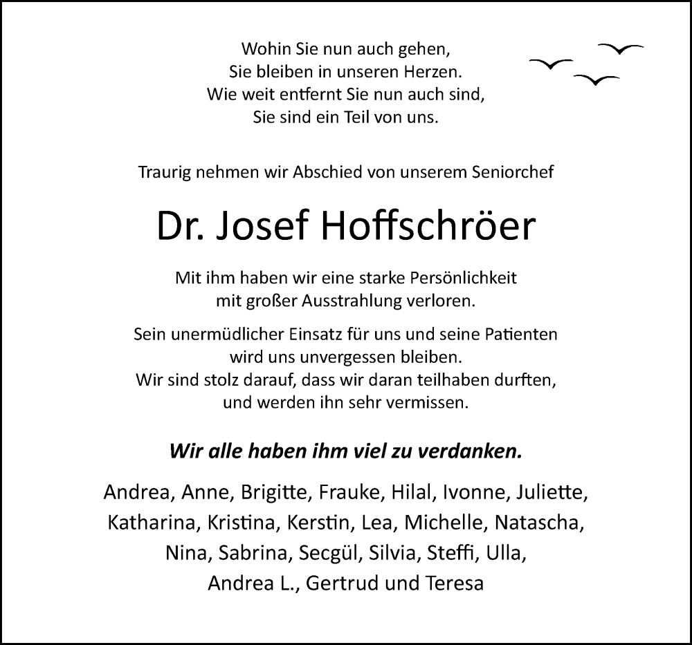  Traueranzeige für Josef Hoffschröer vom 26.10.2024 aus Neue Osnabrücker Zeitung GmbH & Co. KG