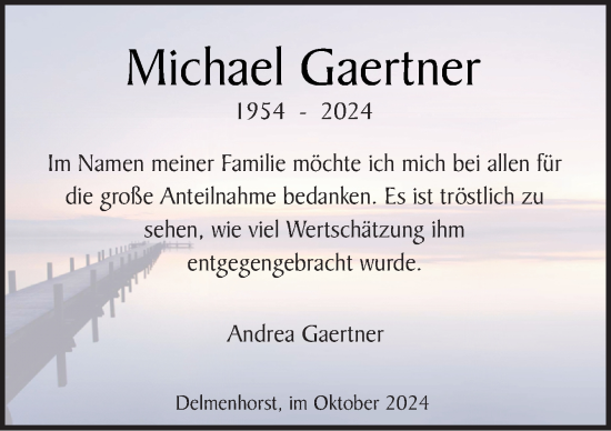 Traueranzeige von Michael Gaertner von DK Medien GmbH & Co. KG