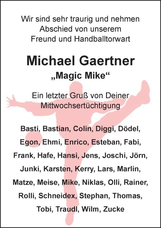 Traueranzeige von Michael Gaertner von DK Medien GmbH & Co. KG