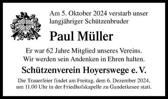 Traueranzeige von Paul Müller von DK Medien GmbH & Co. KG