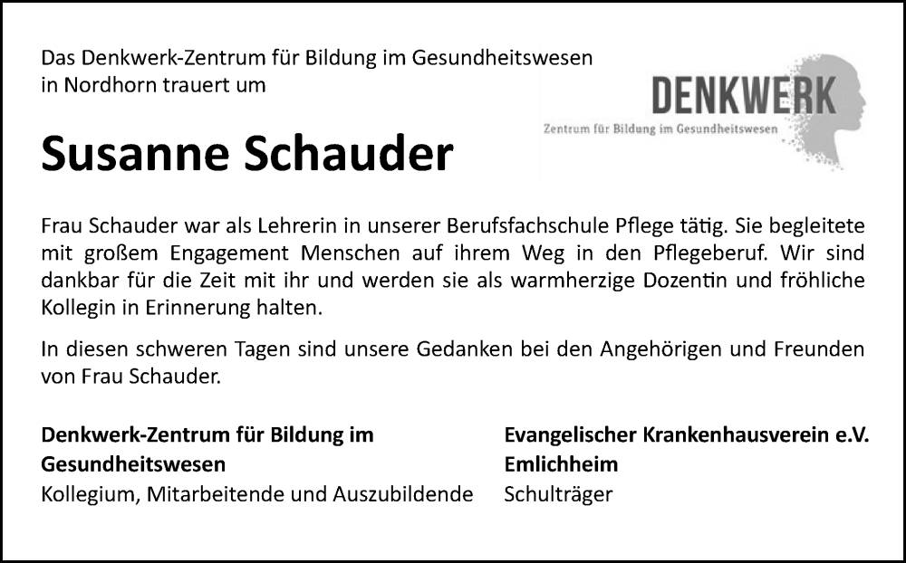  Traueranzeige für Susanne Schauder vom 02.10.2024 aus Neue Osnabrücker Zeitung GmbH & Co. KG