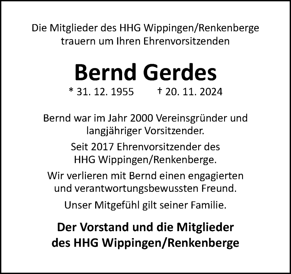 Traueranzeige für Bernd Gerdes vom 23.11.2024 aus Neue Osnabrücker Zeitung GmbH & Co. KG