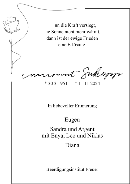 Traueranzeige von Edeltraut Sukopp von DK Medien GmbH & Co. KG