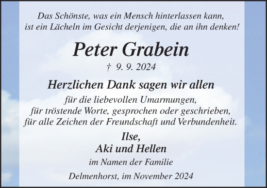 Traueranzeige von Peter Grabein von DK Medien GmbH & Co. KG