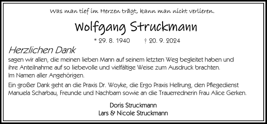 Traueranzeige von Wolfgang Struckmann von DK Medien GmbH & Co. KG