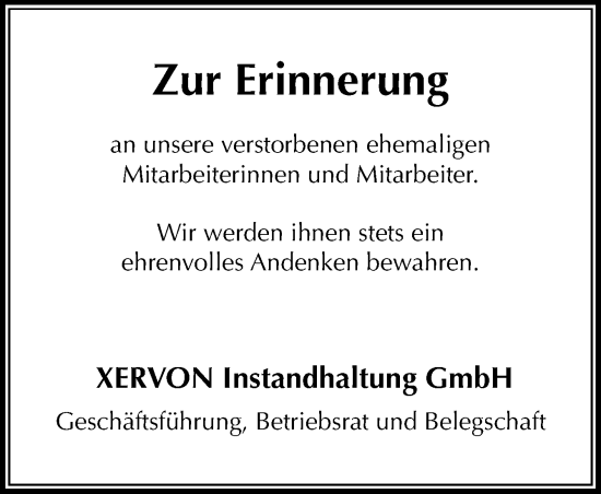 Traueranzeige von Zur Erinnerung  von Neue Osnabrücker Zeitung GmbH & Co. KG