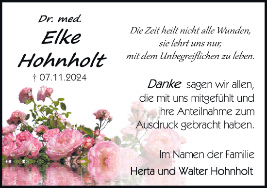 Traueranzeige von Elke Hohnholt von DK Medien GmbH & Co. KG