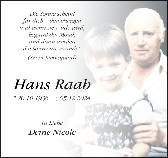 Traueranzeige von Hans Raab von DK Medien GmbH & Co. KG