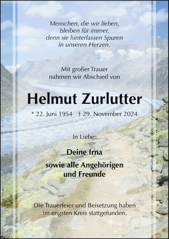  Traueranzeige für Helmut Zurlutter vom 14.12.2024 aus Neue Osnabrücker Zeitung GmbH & Co. KG
