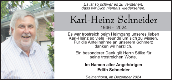 Traueranzeige von Karl-Heinz Schneider von DK Medien GmbH & Co. KG