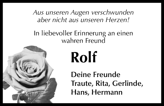 Traueranzeige von Rolf  von DK Medien GmbH & Co. KG