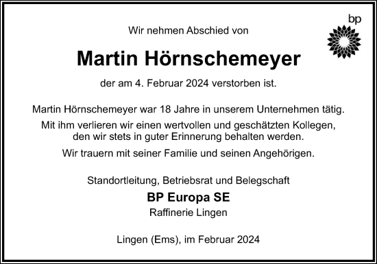 Traueranzeige von Martin Hörnschemeyer von Neue Osnabrücker Zeitung GmbH & Co. KG