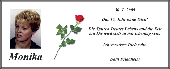Traueranzeige von Monika  von Neue Osnabrücker Zeitung GmbH & Co. KG