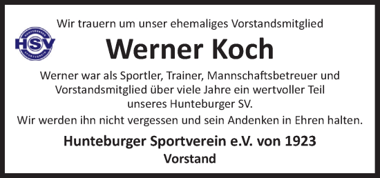 Traueranzeige von Werner Koch von Neue Osnabrücker Zeitung GmbH & Co. KG