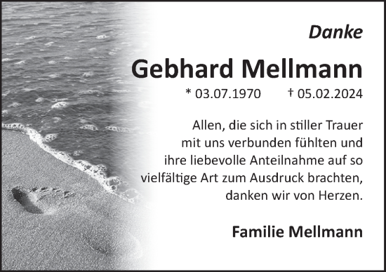 Traueranzeige von Gebhard Mellmann von Neue Osnabrücker Zeitung GmbH & Co. KG